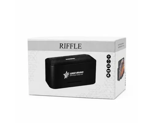 Беспроводная колонка Riffle с подсветкой гравировки, черный