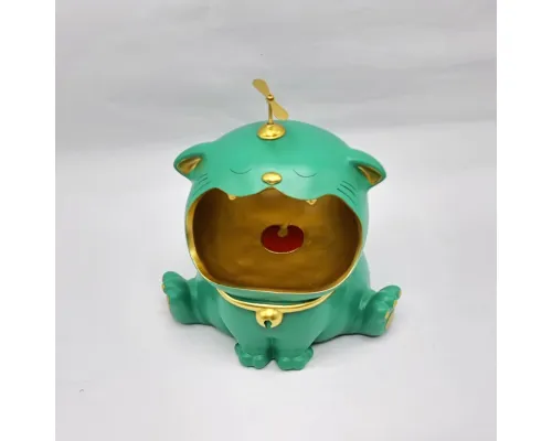 Статуэтка хранитель Кот большой, изумруд