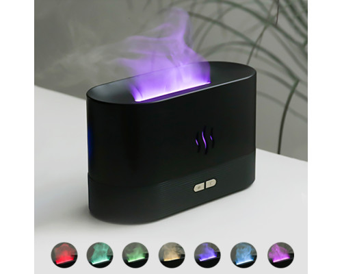 Светодиодный USB увлажнитель-ароматизатор Flame RGB, черный Светодиодный USB увлажнитель-ароматизатор Flame RGB, черный