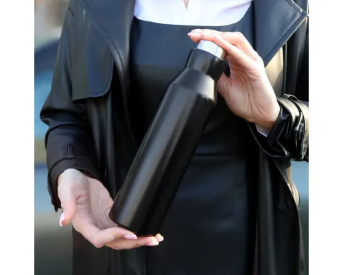 Термобутылка герметичная вакуумная Siluet, черная Термобутылка герметичная вакуумная Siluet, черная