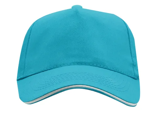 Бейсболка 5-панельная ERIS, Бирюзовый
