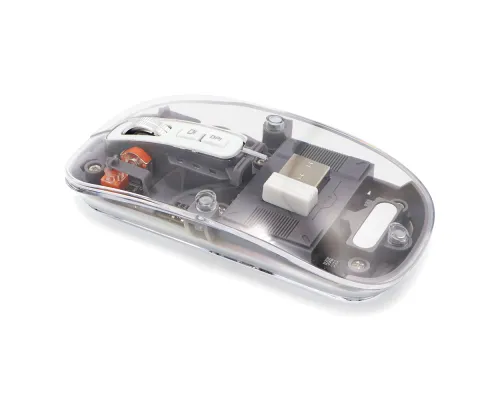 Мышь компьютерная беспроводная прозрачная Crystal, черная