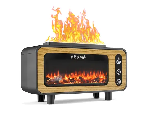 Светодиодный USB увлажнитель-аромадиффузор Vintage Fireplace, коричневый
