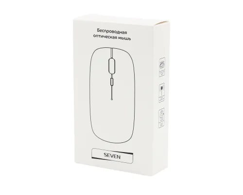 Мышь компьютерная беспроводная Seven, белая Мышь компьютерная беспроводная Seven, белая