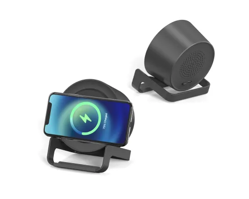 Беспроводная Bluetooth колонка U-Tone c функцией беспроводной зарядки, черный Беспроводная Bluetooth колонка U-Tone c функцией беспроводной зарядки, черный