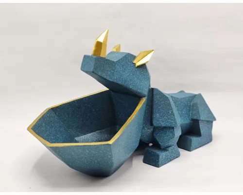 Статуэтка хранитель Носорог, аквамарин