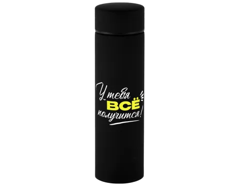 Термос Bronx софт-тач, черного цвета