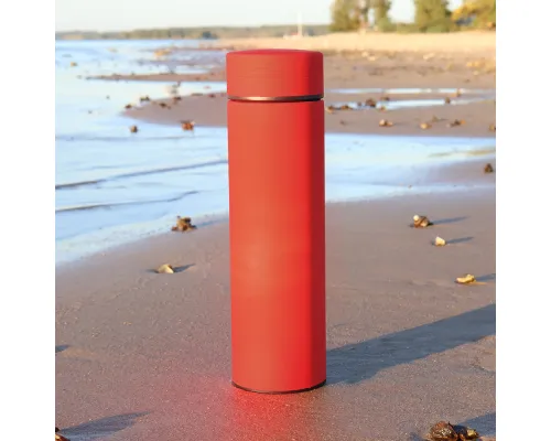 Термос Bronx софт-тач, красного цвета