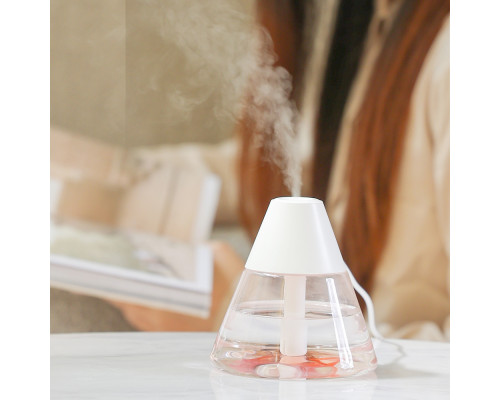 Светодиодный USB увлажнитель-аромадиффузор Cone, белый Светодиодный USB увлажнитель-аромадиффузор Cone, белый