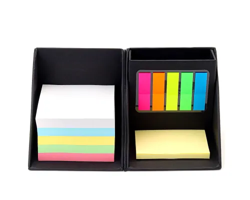 Настольный органайзер с бумажными стикерами Nivora, черный