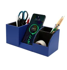 Настольный органайзер Boss c беспроводной зарядкой, синий