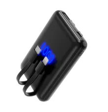 Внешний аккумулятор Eron с подсветкой гравировки, 5000 mAh, чёрный/синий