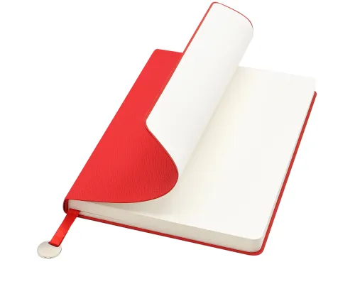 Блокнот A5 Officer в мягком переплёте с металлической биркой, красный