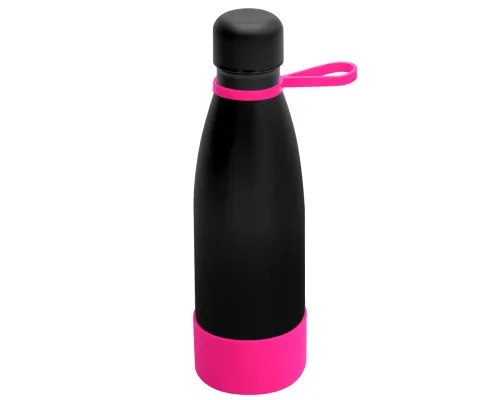 Термобутылка герметичная вакуумная Olivia To Go, чёрный/розовый