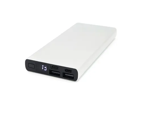 Внешний аккумулятор Höginn в металлическом корпусе, 10000mAh, серый.