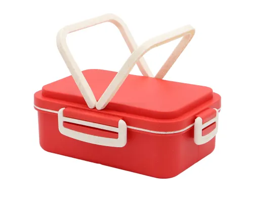 Ланчбокс (контейнер для еды) Inar из пшеничного волокна, красный.