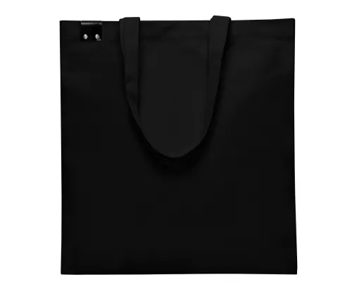 Сумка для покупок IVORY 325 г/м² с PU нашивкой, чёрный/чёрный