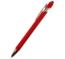Ручка металлическая Brina софт-тач, красный