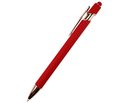 Ручка металлическая Brina софт-тач, красный