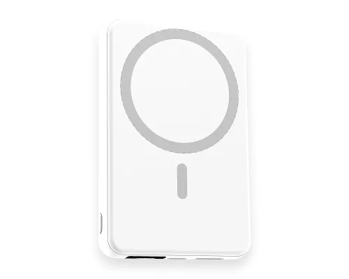 Магнитный внешний аккумулятор Quantum с беспроводной зарядкой (15W), 10000 Mah, белый