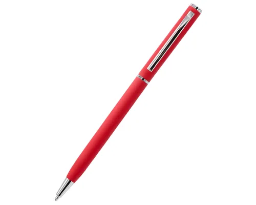 Ручка металлическая Tinny Soft софт-тач, светло-красная