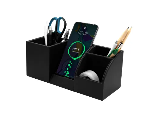 Настольный органайзер Boss c беспроводной зарядкой, черный