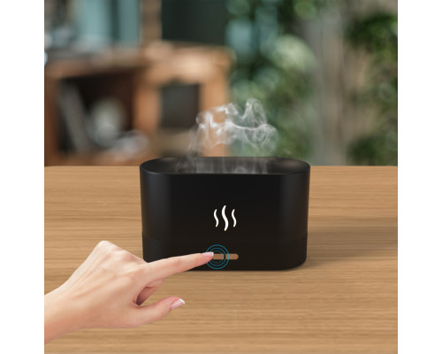 Светодиодный USB увлажнитель-ароматизатор Flame, черный Светодиодный USB увлажнитель-ароматизатор Flame, черный