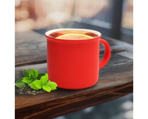 Кружка Camping, софт тач, красная