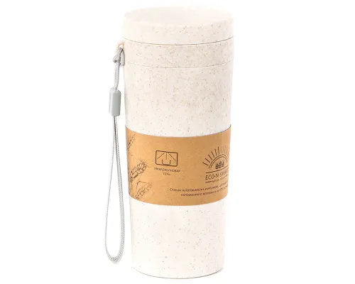 Термостакан с двойной стенкой Tender из пшеничного волокна, бежевый
