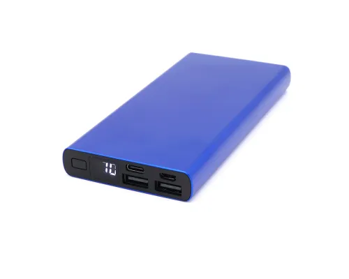 Внешний аккумулятор Höginn в металлическом корпусе, 10000mAh, синий.