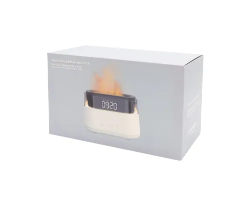 Светодиодный USB увлажнитель-ароматизатор Brava с часами с подсветкой, белый