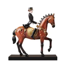 Статуэтка "Наездница и лошадь", цвет коричневый
