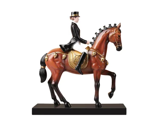 Статуэтка "Наездница и лошадь", цвет коричневый