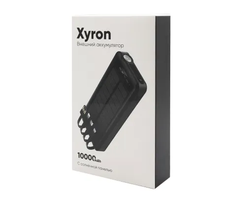 Внешний аккумулятор Xyron с солнечной панелью, 10000 mAh, черный