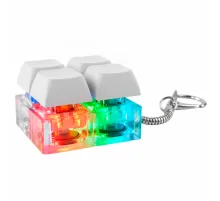 Брелок Press Anti Stress с LED подсветкой (фонарик), белый