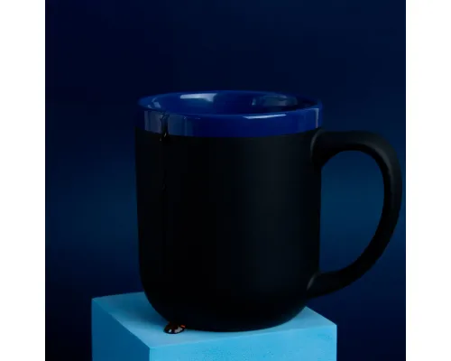 Кружка Barrel, софт-тач, чёрно-синяя