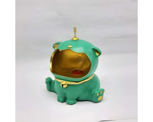 Статуэтка хранитель Кот большой, изумруд