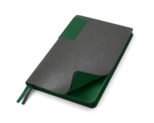 Ежедневник A5 недатированный Molfetta в мягком переплёте, серый/тёмно-зеленый