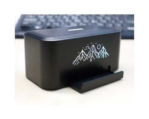 Беспроводная колонка Riffle с подсветкой гравировки, черный