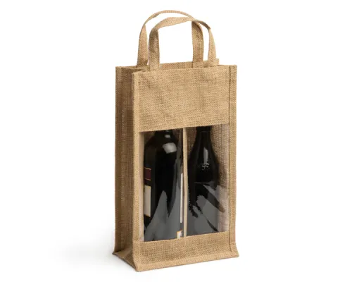 Сумка для вина из джута GRACE, Бежевый