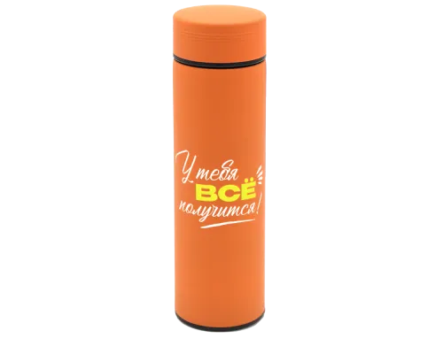 Термос Bronx софт-тач, оранжевого цвета