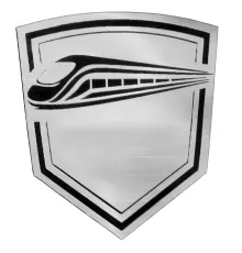 Шильд-наклейка поезд, серебро