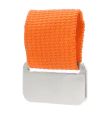 Металлический шильд с цветным ремешком (съёмный), оранжевый