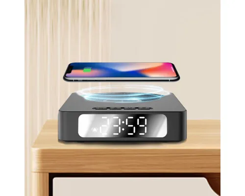 Часы с беспроводной зарядкой Raven 3в1, черный