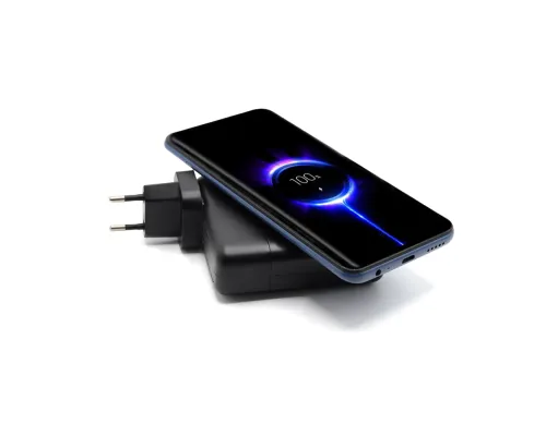 Внешний аккумулятор Gemini с беспроводной зарядкой и сетевым адаптером, 10000 mAh, черный Внешний аккумулятор Gemini с беспроводной зарядкой и сетевым адаптером, 10000 mAh, черный