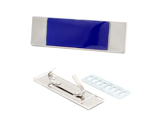 Шильд металлический, серебряно-синий