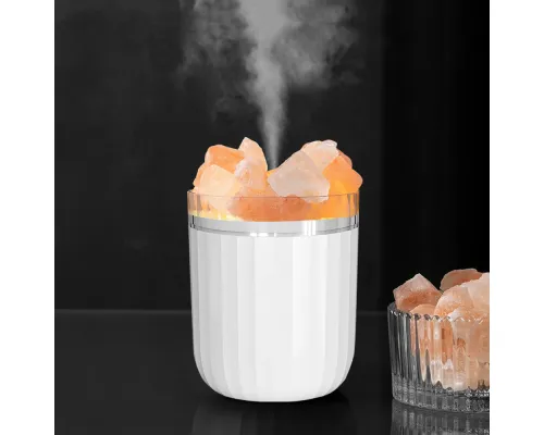 Светодиодный арома-увлажнитель с кристаллами соли Crystal Fog, белый