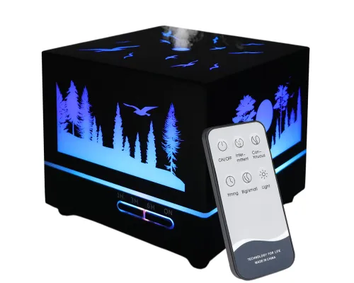 Светодиодный увлажнитель Wisdom с подсветкой гравировки, черный