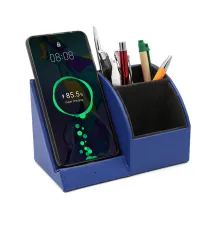 Настольный органайзер Prestige c беспроводной зарядкой, синий
