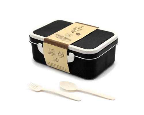 Ланчбокс (контейнер для еды) Inar из пшеничного волокна, черный